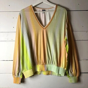 New Bl^nk London Anthropologie Tie Dye Cotton Jersey Blouse Size Medium